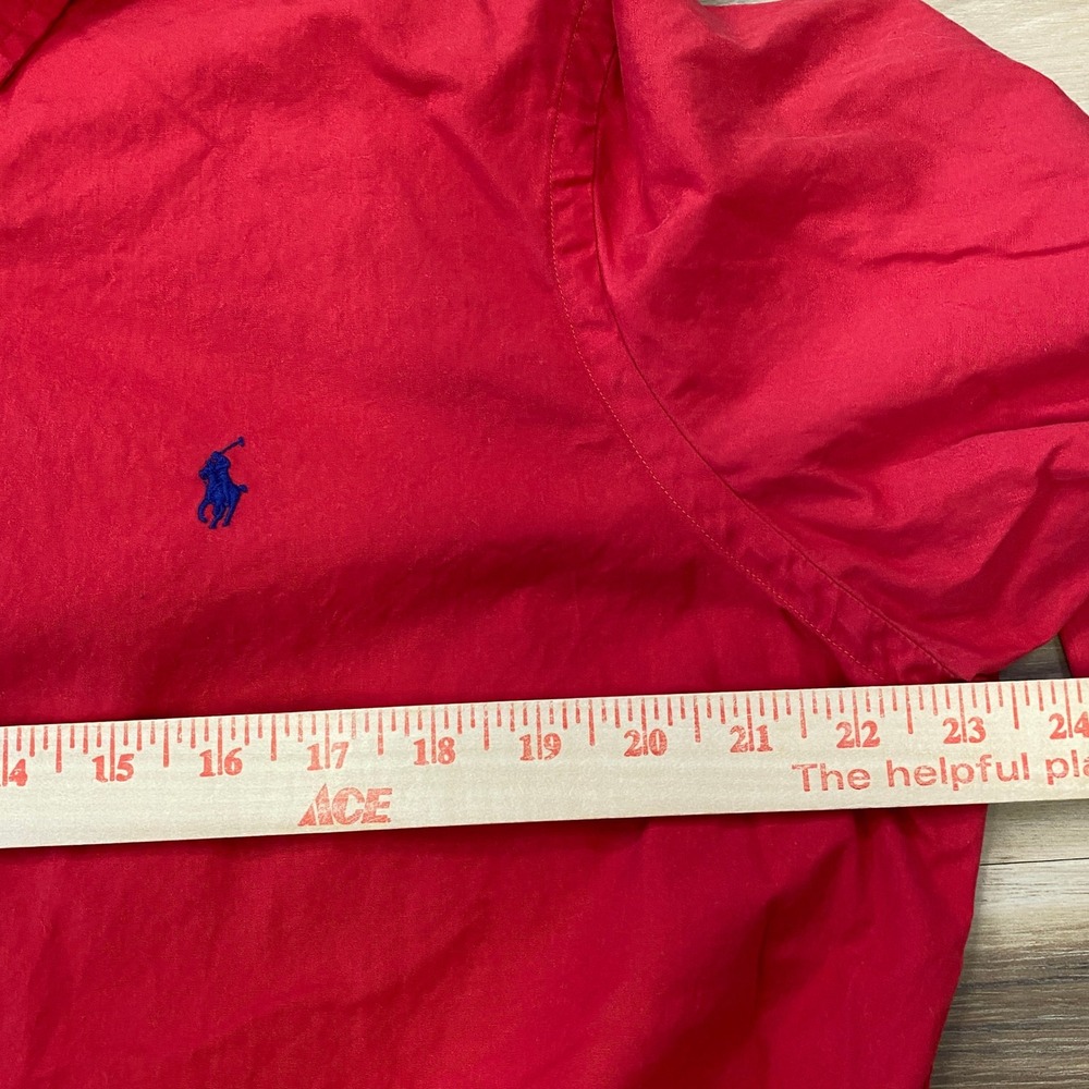 Ralph Lauren Button Down Shirt Size L Red Cotton Poplin Classic Fit Pony Logo - Picture 5 of 6